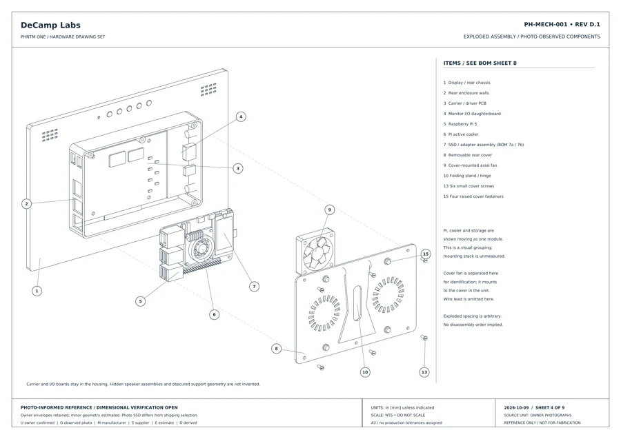 Sheet 4: Exploded assembly