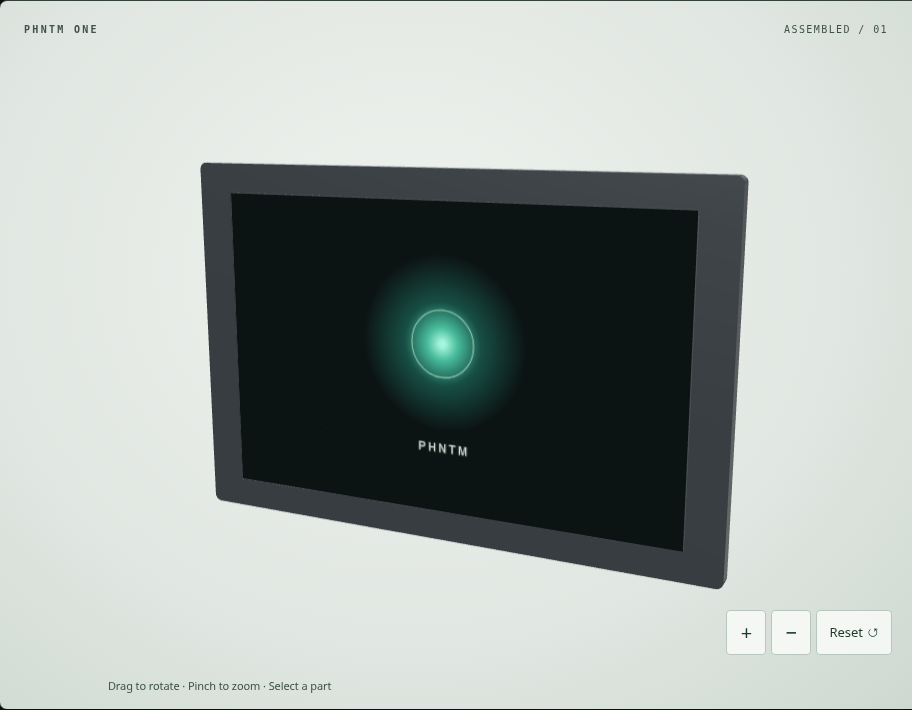 PHNTM One reference assembly. Interactive 3D controls load when available.